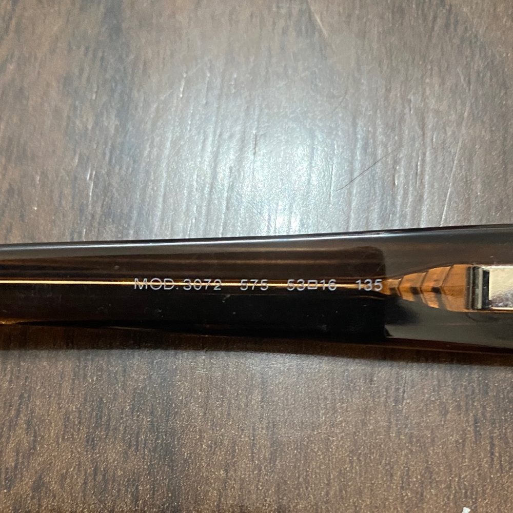 Versace Brown Gray Striped Rectangular Eyewear Gl… - image 5